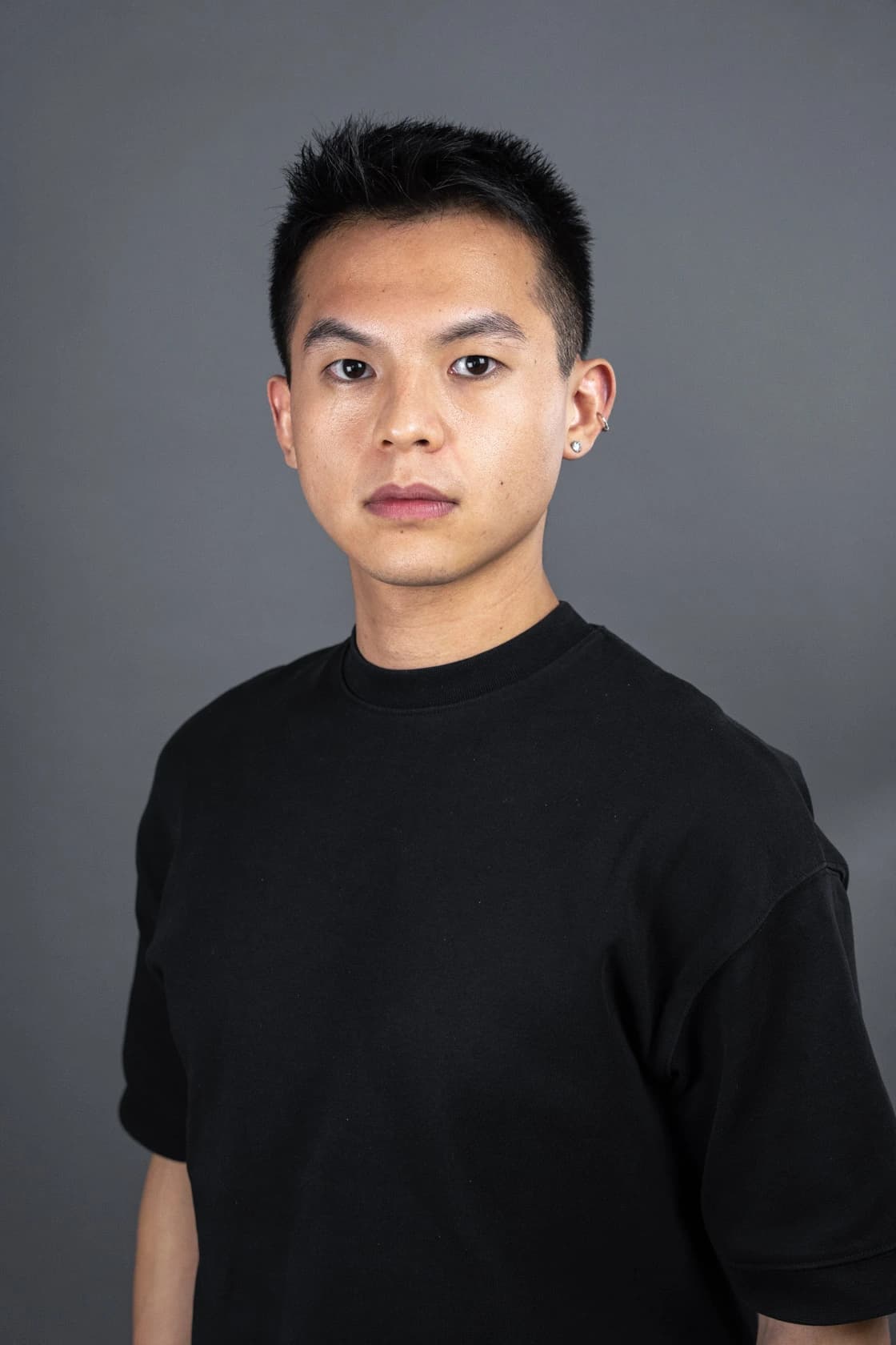 Individual corporate portrait, studio background