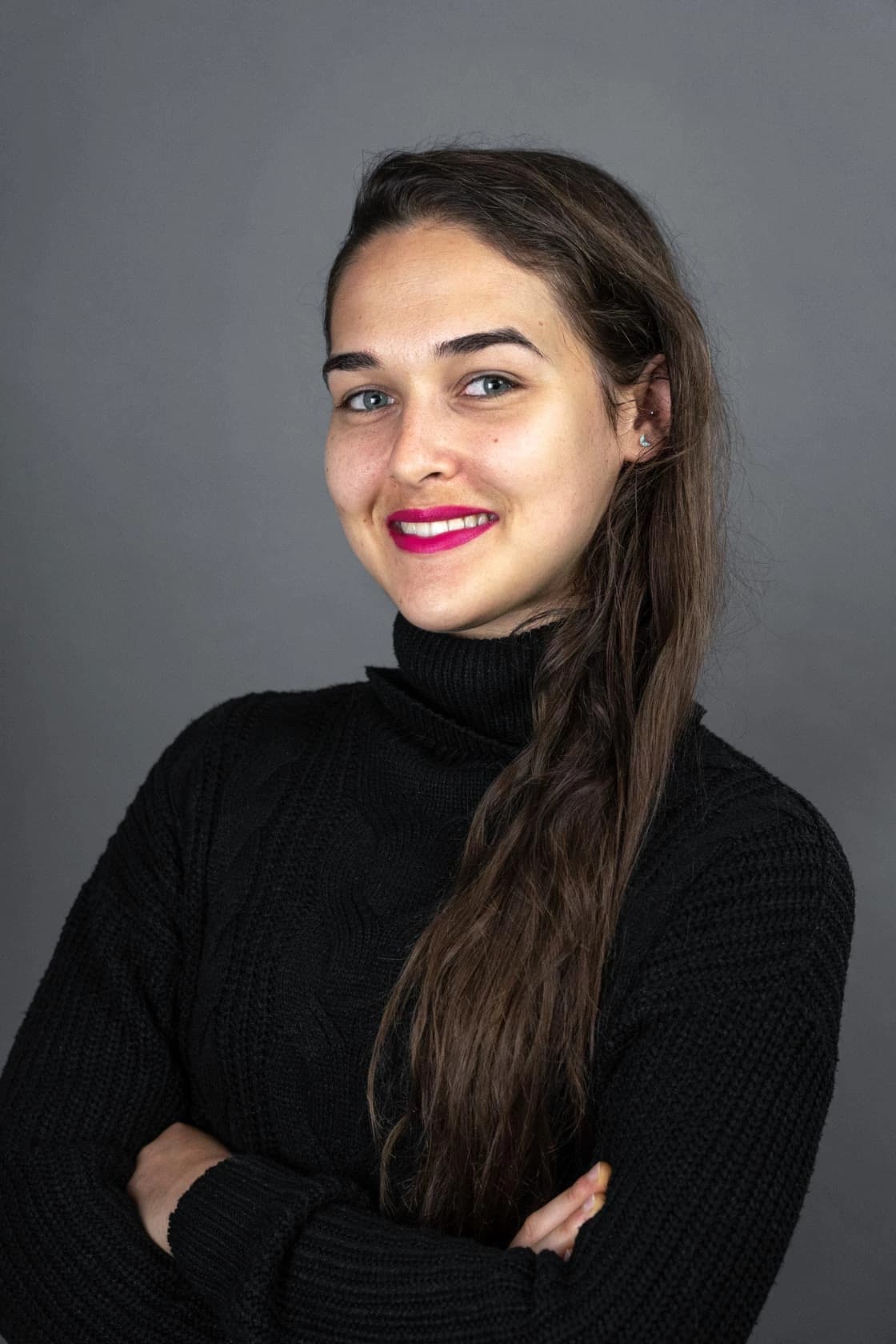 Individual corporate portrait, studio background
