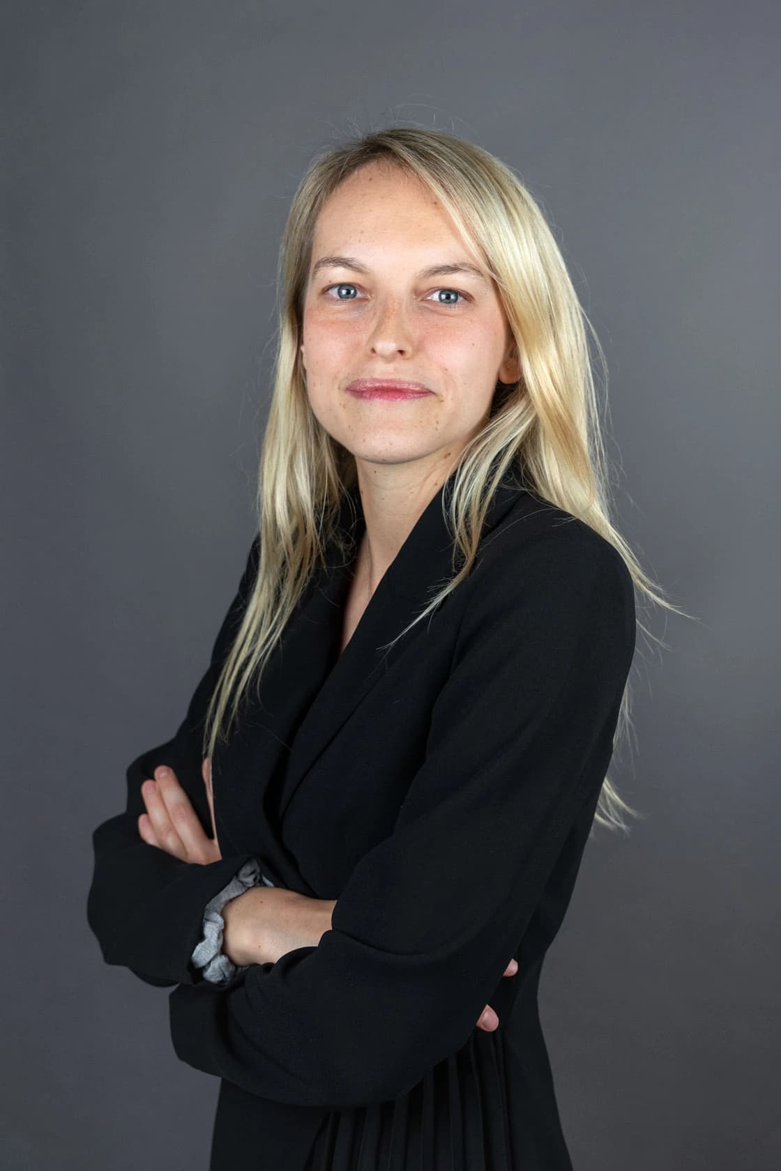Individual corporate portrait, studio background