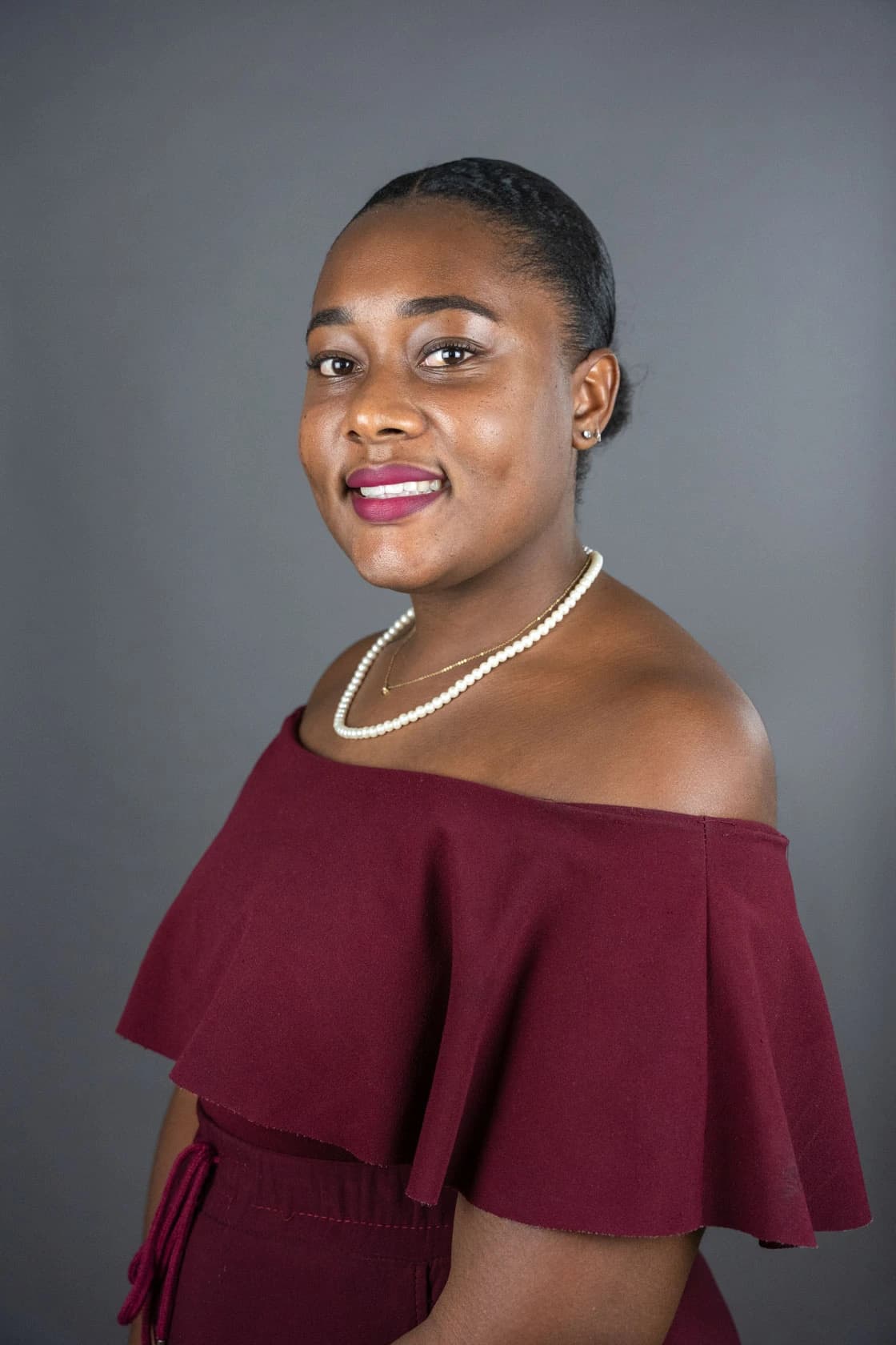 Individual corporate portrait, studio background