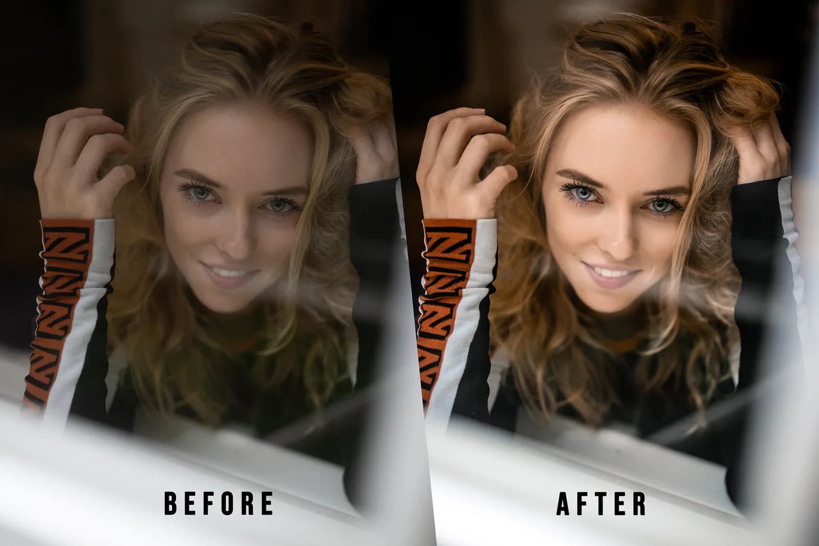 Retouche photo, avant et après