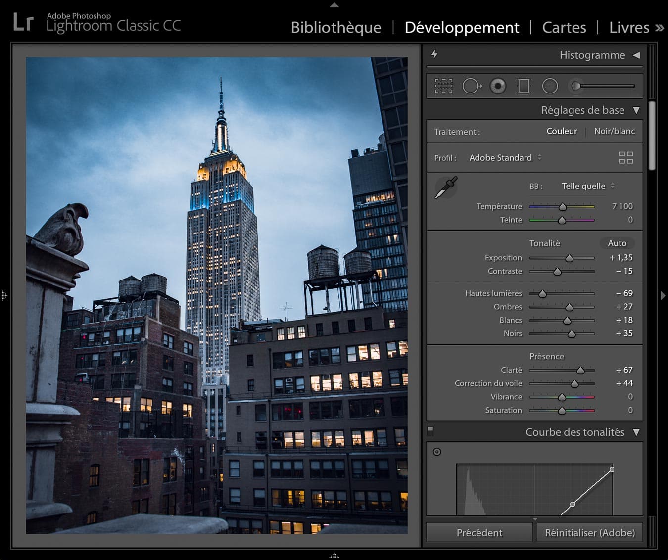 Cours de retouche photo en visio, partage d'écran sous Lightroom