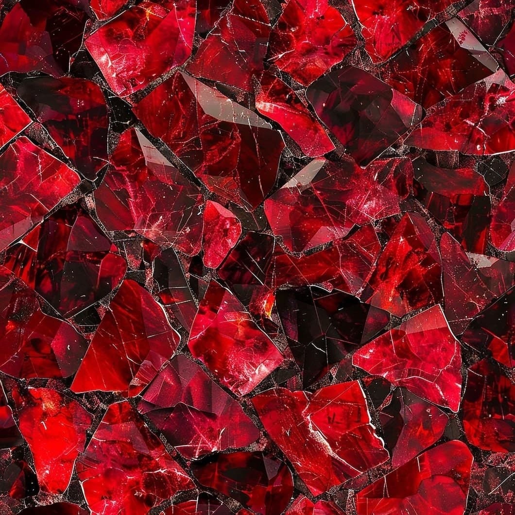 Texture minérale rubis en gros plan