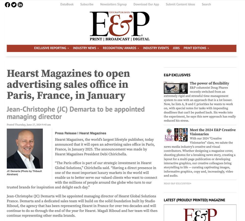Parution presse : Hearst Magazines